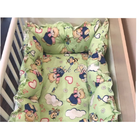 Бебешко спално бельо - Зелени мечета